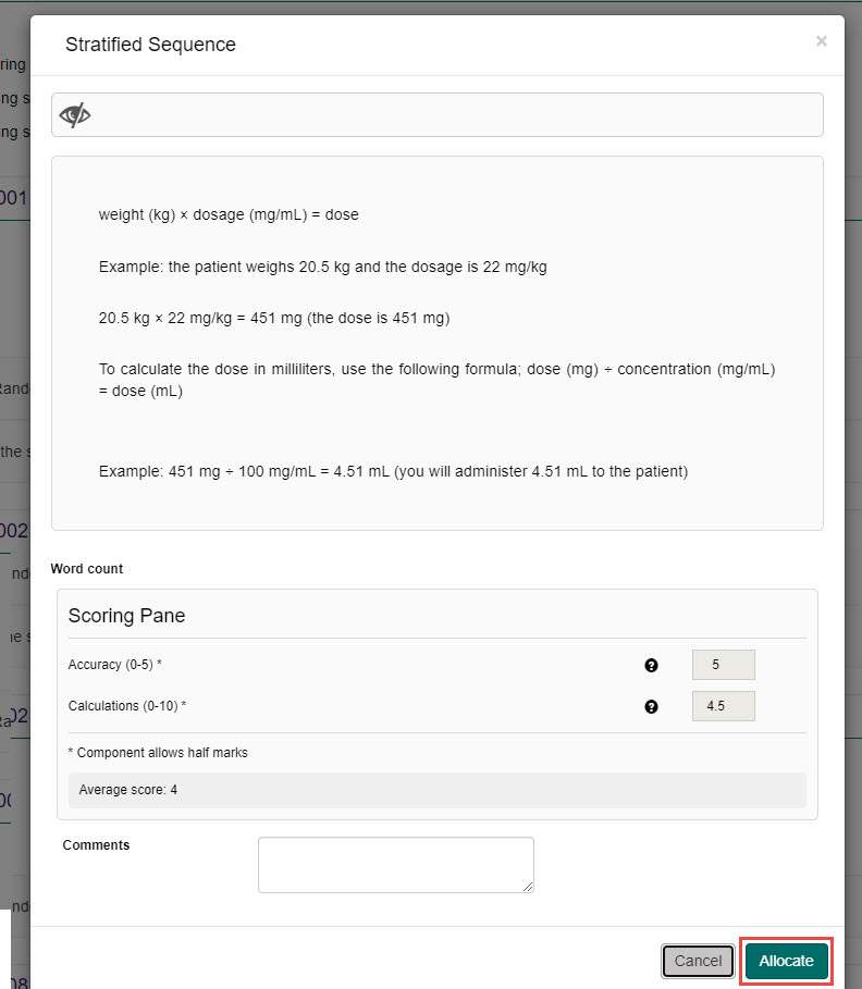 Scrolling through scripts to allocate