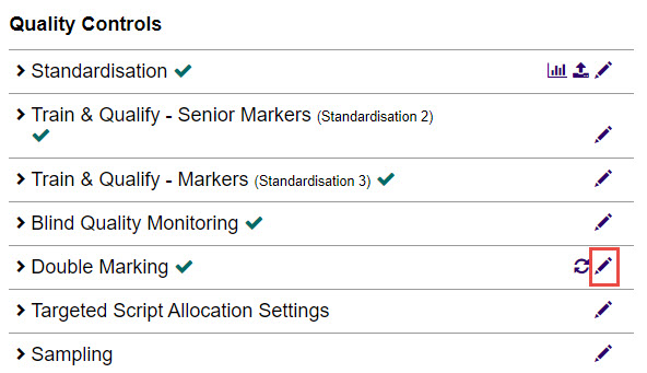 Edit icon for Double Marking section