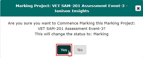 Confirm transition to Marking