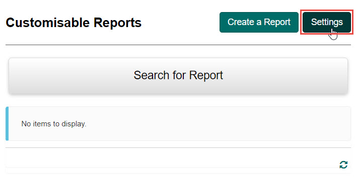 Custom report settings