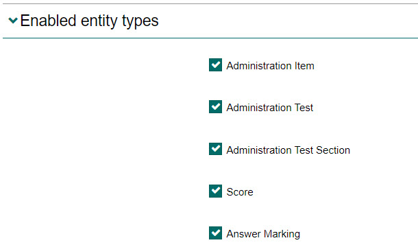 Enabled entity types