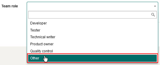 Selection with other drop-down