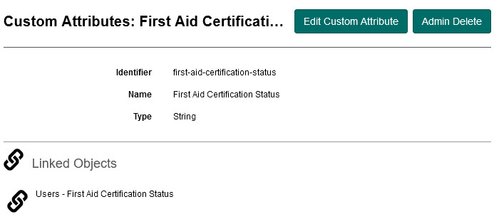String custom attribute linked to Users