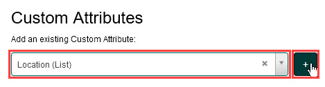 Select Custom Attribute dropdown