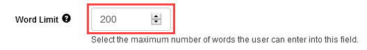 Word Limit field