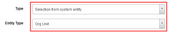 Entity Type dropdown