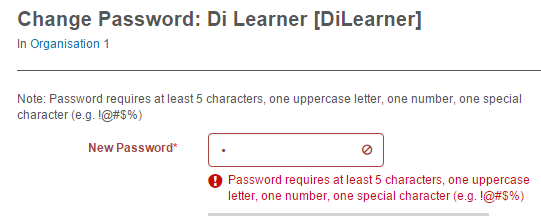 Default password strength hint