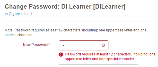 Custom password strength hint