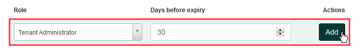 Role-specific validity period