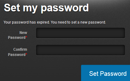 Password expired message