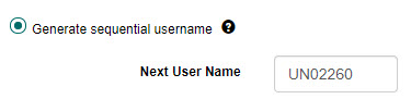 Sequential username prefix field