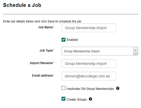 Group membership import job