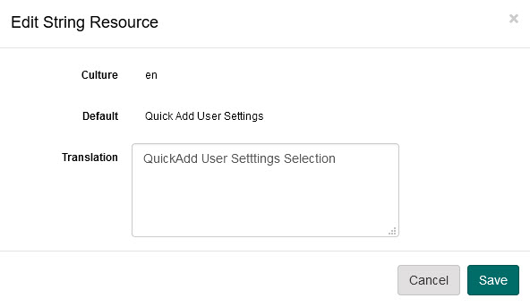 Edit String Resource popup