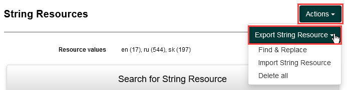 Export String Resource option