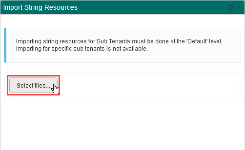 Import String Resource popup