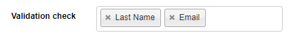 Validation check dropdown