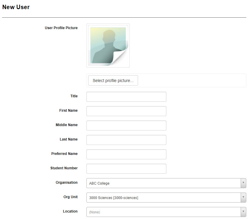 Create / Edit Form