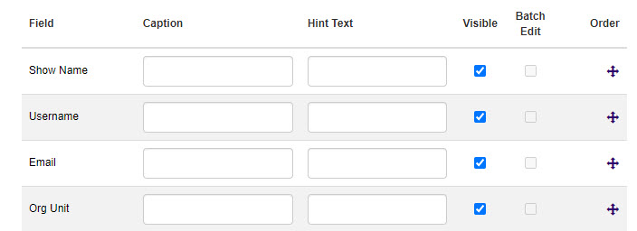 Common fields in List View