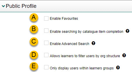 Public Profile options