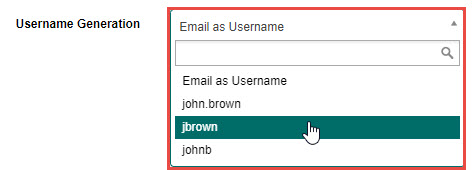Username Generation options