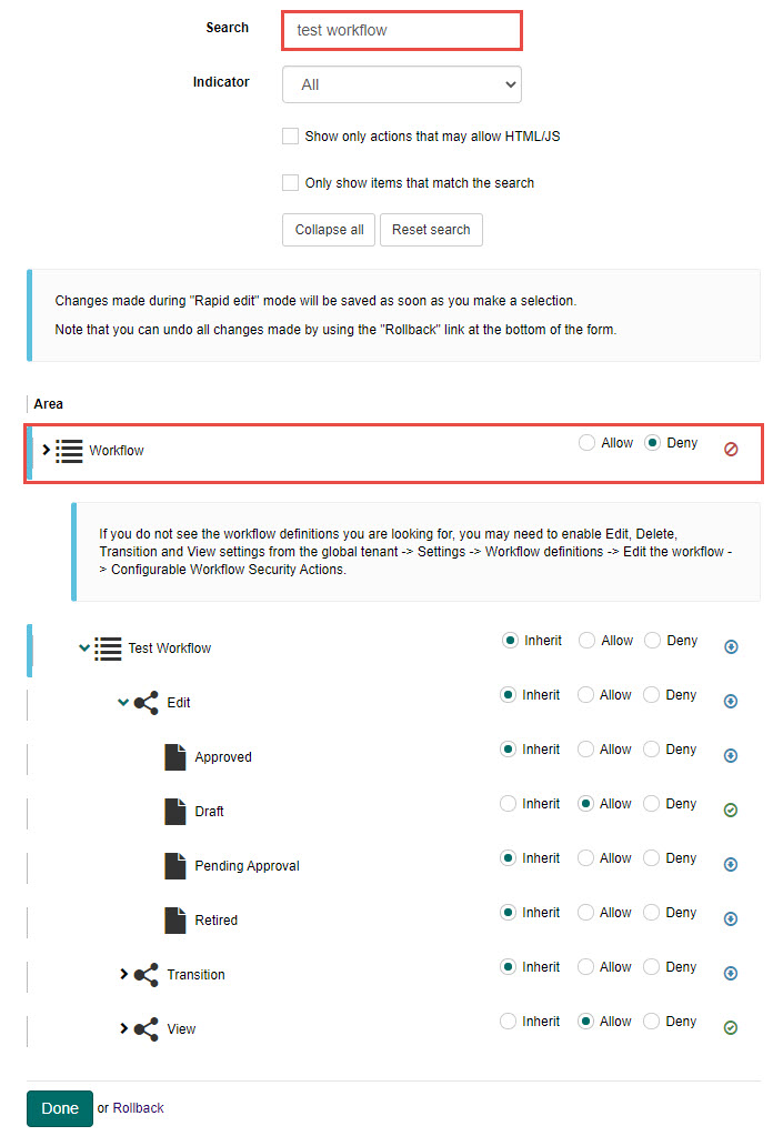 Workflow permissions