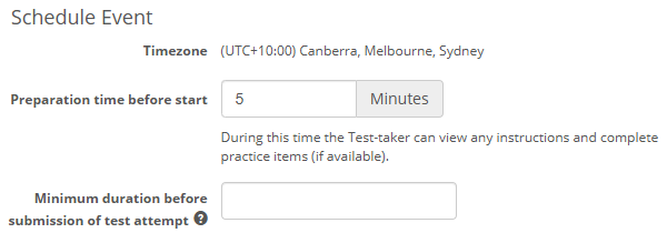 Assessment Events - Timing Options