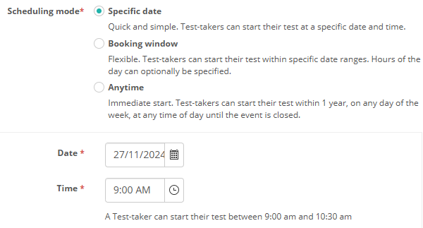 Assessment Events - Specific Date