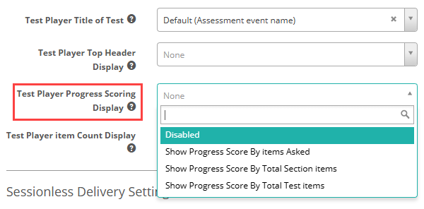 Assessment Events - Progress Scoring Display