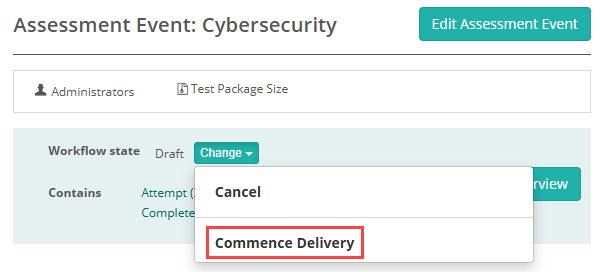 Assessment Events - Change Workflow State