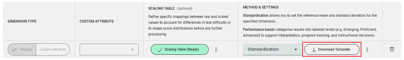 Download standardisation template