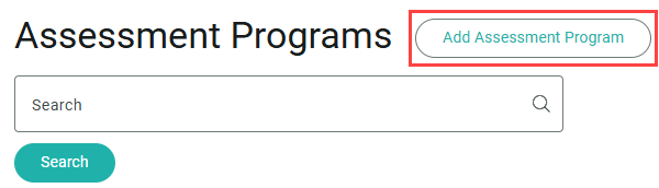 Add Assessment Program navigation