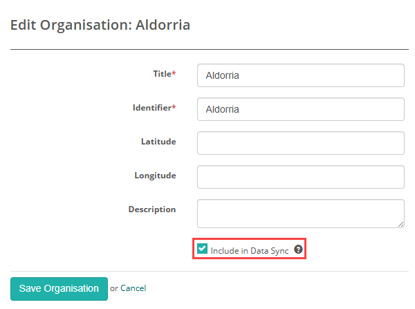 Include in Data Sync option