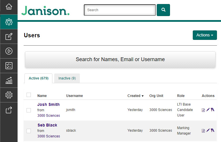 Search panel showing the search field, filter options, and Search button highlighted