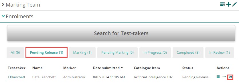 Escalated tab in My scores section