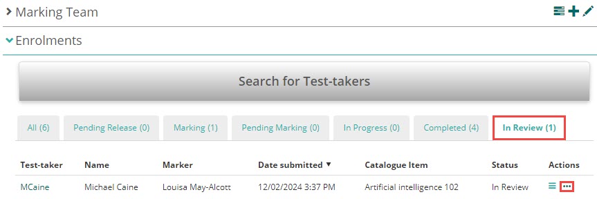 Script comparison modal showing marker score vs chief marker score and tolerance details