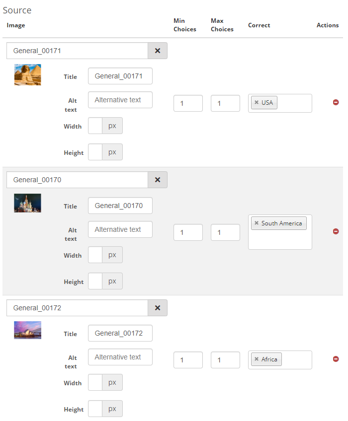 Source configuration