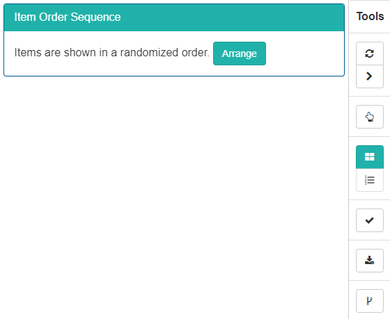 Item order sequence tool - randomise
