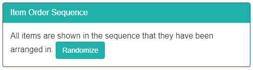 Item order sequence tool - arrange