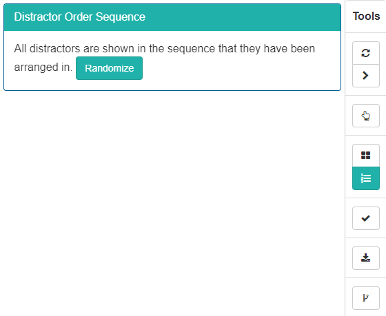 Distractor order sequence tool - randomise