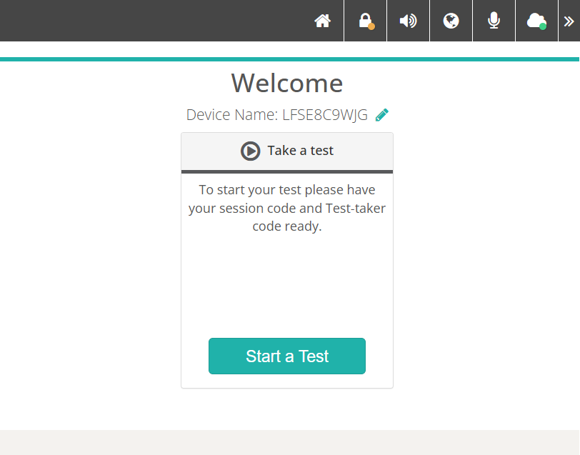 Replay home screen showing the Take a test panel and the Start a Test button