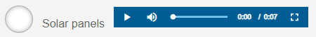 The test player showing the audio progress bar when it is enabled