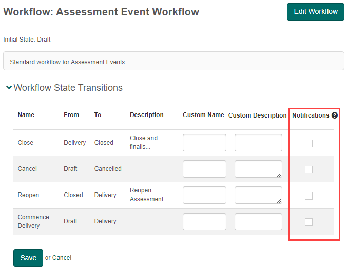 AE Workflow Transitions