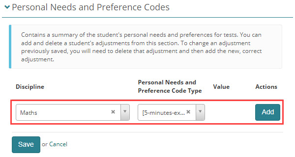 Linked to setting drop-down