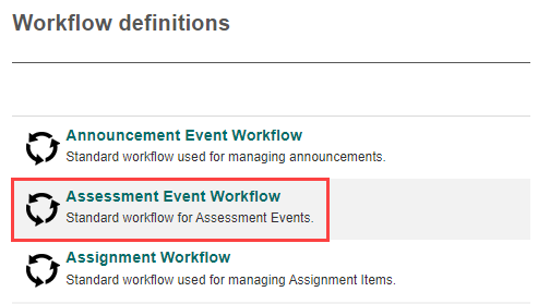 Assessment Event Workflow
