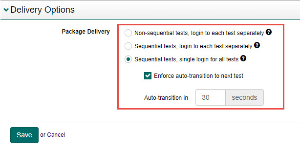 Package Delivery options