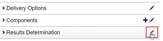 Edit icon next to Results Determination section