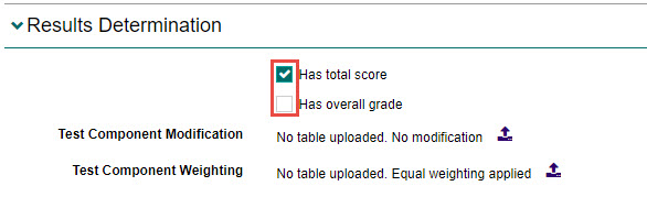 Total score or overall grade options