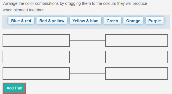 Max associations example showing Add Pair button
