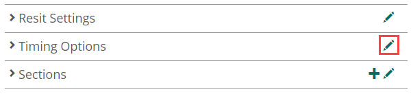 Pencil icon next to Timing Options