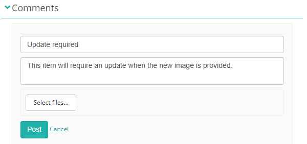 The Add New Message composition form showing a Subject field, body textarea, Select files button, and Post and Cancel buttons